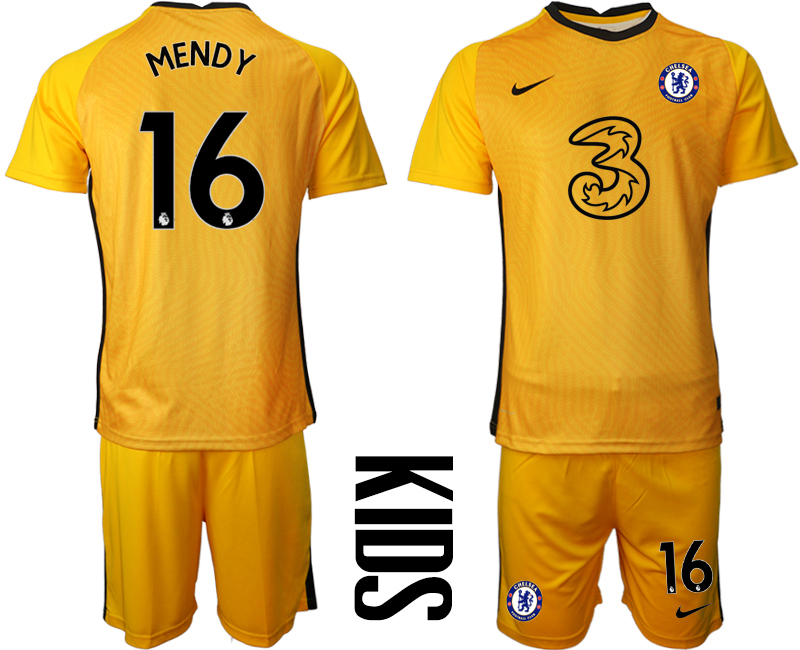 2021 Chelsea yellow goalkeeper Youth #16 soccer jerseys